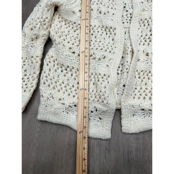 Soft Surroundings Cream Wool Alpaca Blend Open Cardigan Sweater Grandmacore Med? - Picture 6 of 7